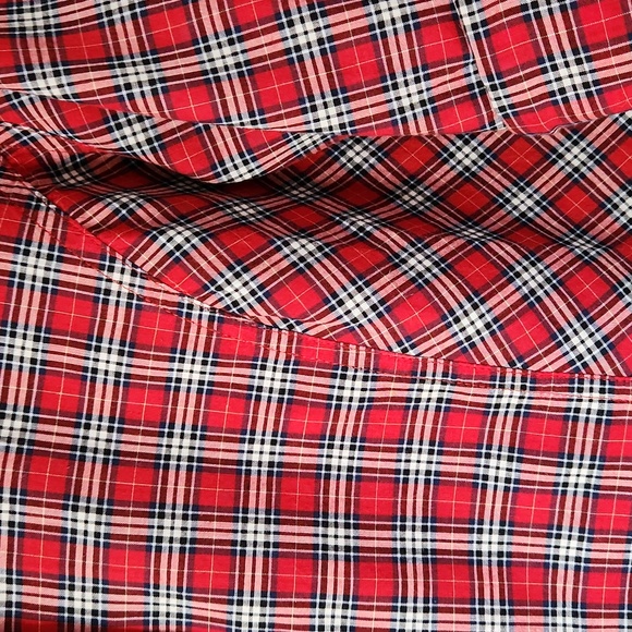 Tommy Hilfiger, Women's, Sz 10, Red, Black, White, Navy Plaid Blouse - Picture 4 of 8